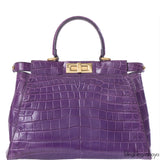 Fendi Purple Crocodile Medium Peekaboo GHW