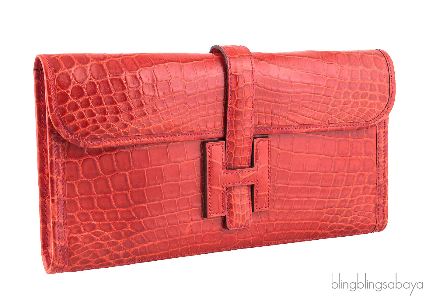 Jige Clutch Geranium Crocodile