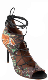 Embroidered Lace Canvas Sandals