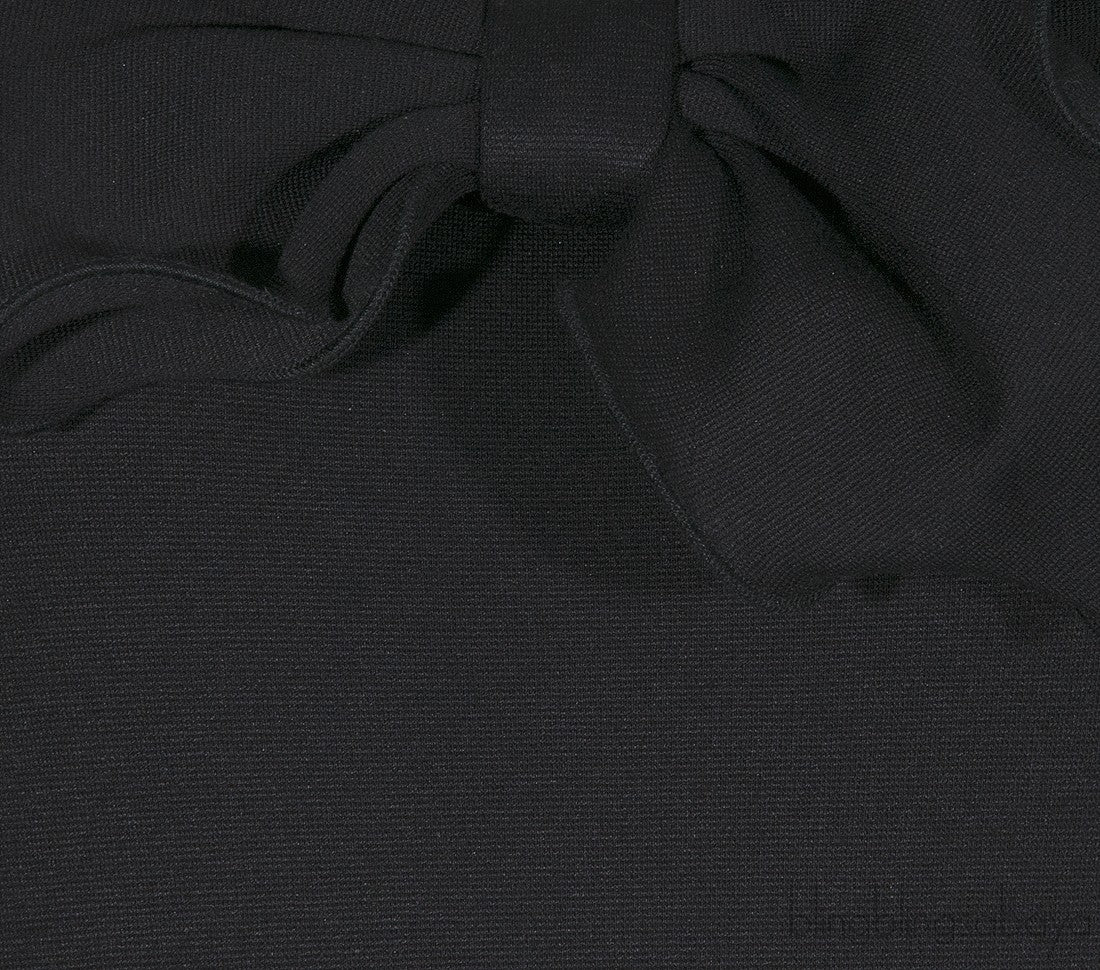 Black Stretched Ruffled Sheath Dress