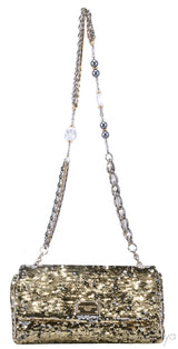 Sequined Leather Shoulder Bag
