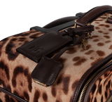 Leopard Pony Hair Medium Luggage Trolley