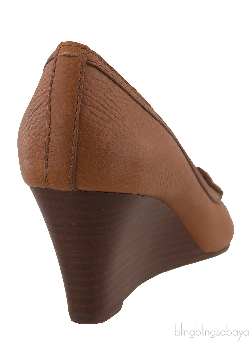 Brown Peep Wedge Heels
