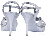 Tribute Crocodile Print Silver Patent