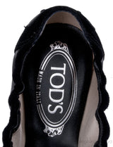Tod\'s Black Loafer Elastic Ballet Flat