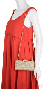 Gold Crystal Embellished Clutch