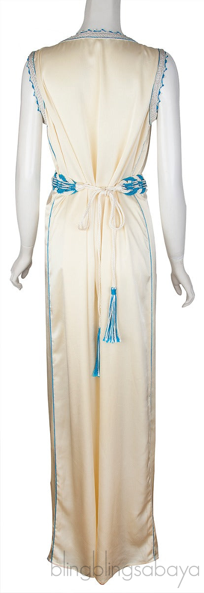 Light Yellow Sleeveless Dress w/ Belt