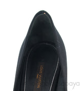 Black Satin Bead Embellished Heels