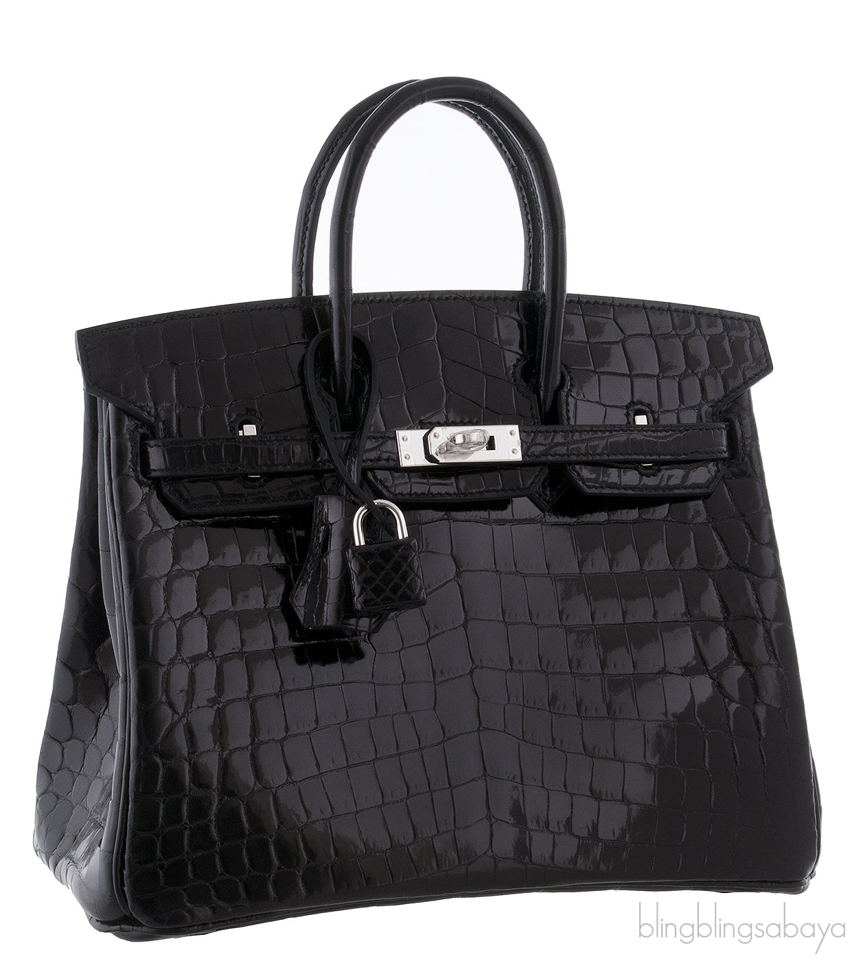 Birkin 25 Black Crocodile PHW