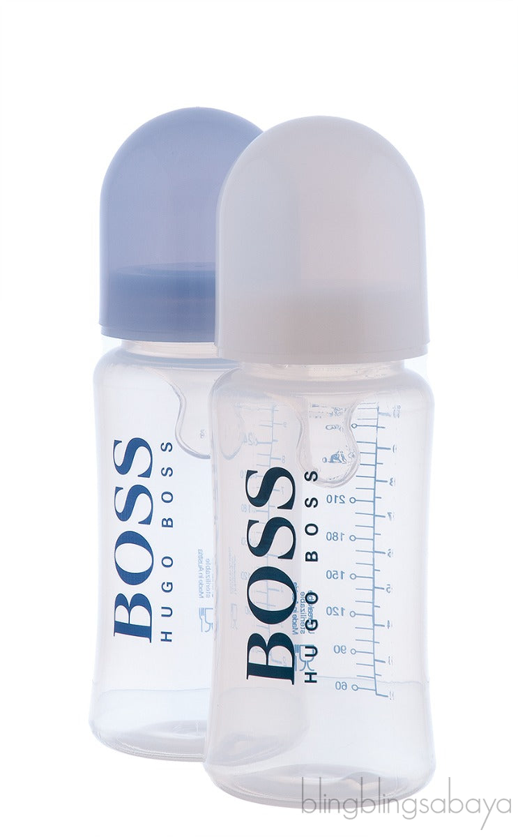 Baby Bottle Set Pale Blue & White