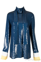 Oversized Cuffs Sequin Blouse