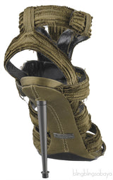 Moss Green Strappy Gladiator Sandals