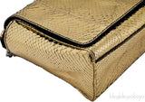Metallic Gold Snakeskin Flap Bag