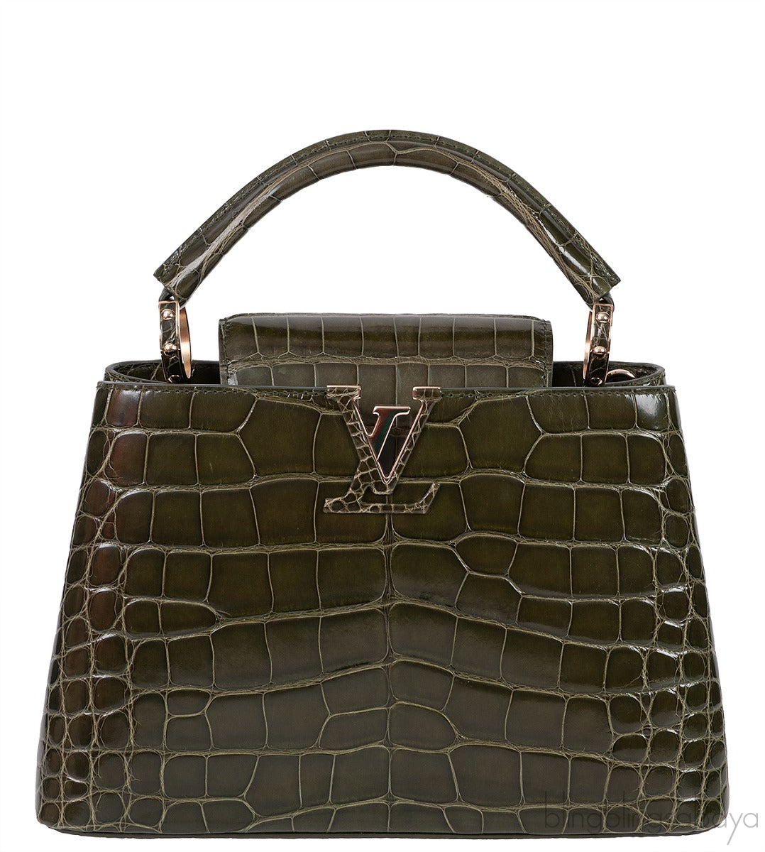 Capucines BB Crocodile Kaki Bag