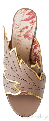 Leaf Gold Serpent Heel Slide Mule