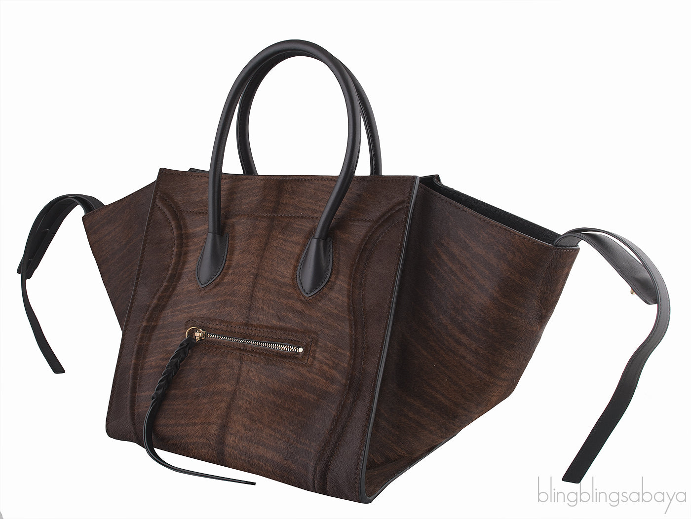 Shaded Pony Hair Phantom Brown Bag