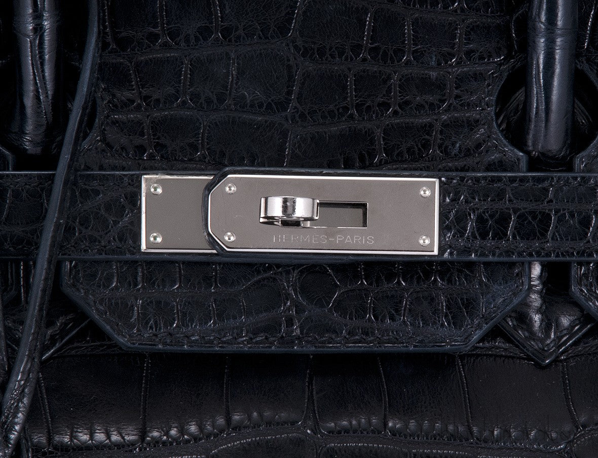 Birkin 35 Black Matte Crocodile PHW