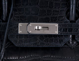 Birkin 35 Black Matte Crocodile PHW