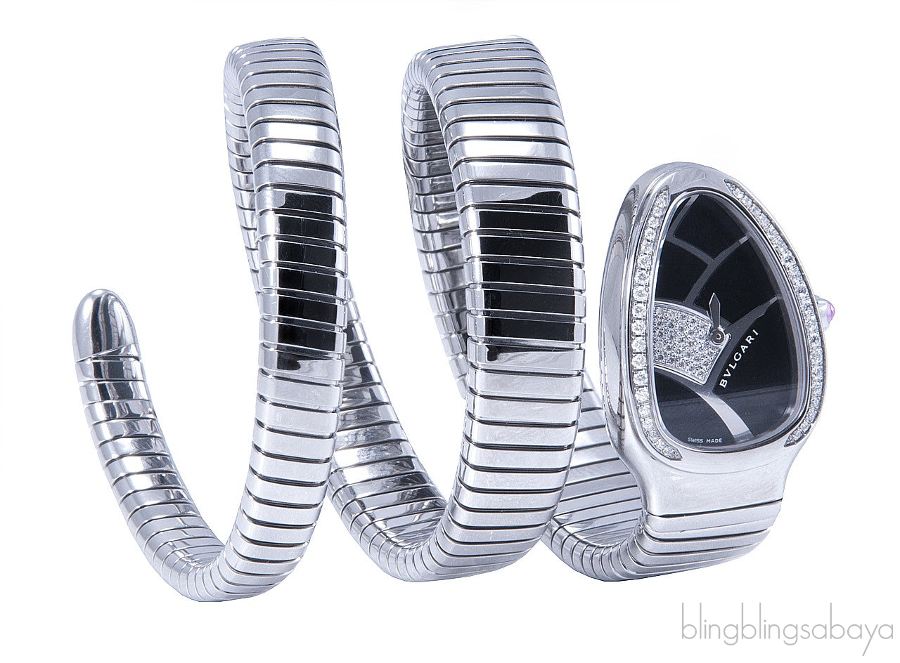 Serpenti Steel Diamond Watch