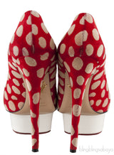 Polka Dot Red Platform Heels
