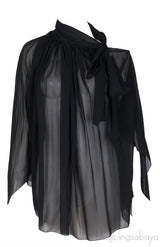 Black Silk Chiffon Shirt