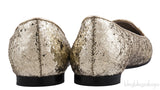 Glitter Nail Polish Gold Flat Shoes