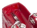 Lady Dior Red Patent Quilted Bag PHW