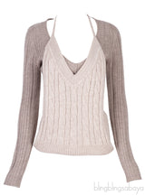 Grey \'La Double Maille\' V-Neck Sweater