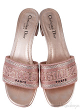 Dway Rose Gold Crystal Heeled Slide