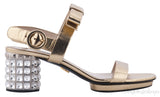 Crystal Heel Ankle Strap Sandals