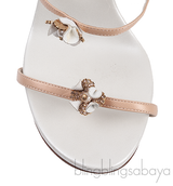 Rene Caovilla Bi-color Floral Applique Sandals