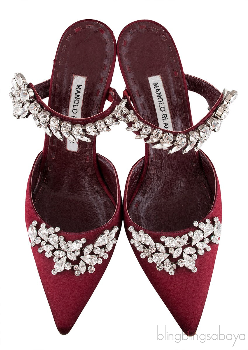 Lurum 90 Burgundy Satin Pump