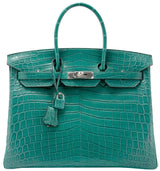 Birkin 35 Malachite Matte Crocodile
