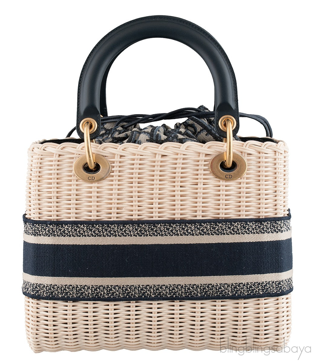 Lady Dior Natural Wicker & Dior Oblique Medium