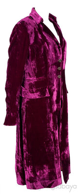 Purple Velvet Trench Coat