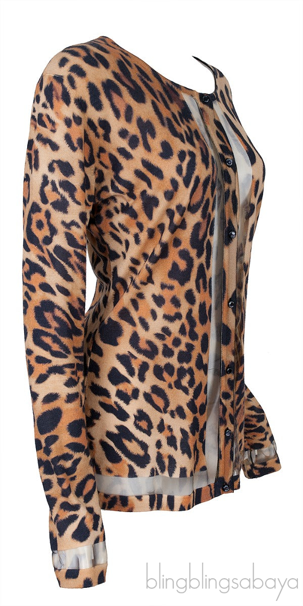 Leopard Print Knit Cardigan