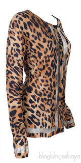 Leopard Print Knit Cardigan