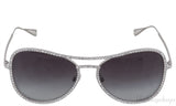 71108 Silver Crystal Aviator Sunglasses