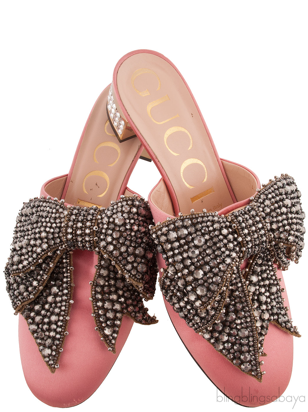 Pink Bow Crystal Vamp Mule