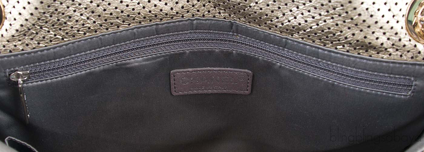 Gold Perforated Drill Flap Bag
