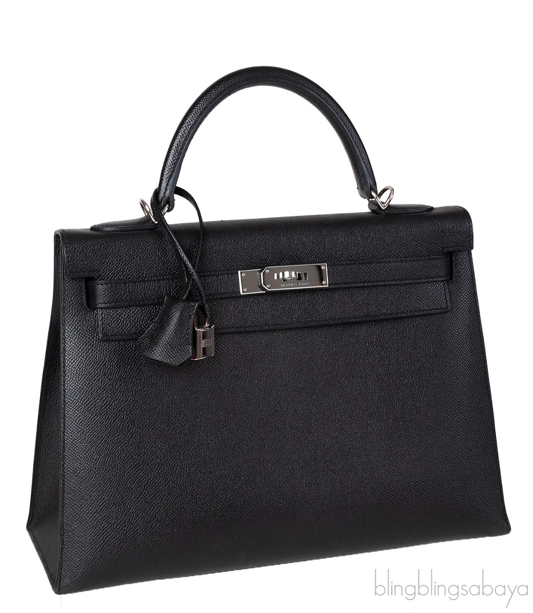 Kelly 32 Black Sellier Epsom PHW