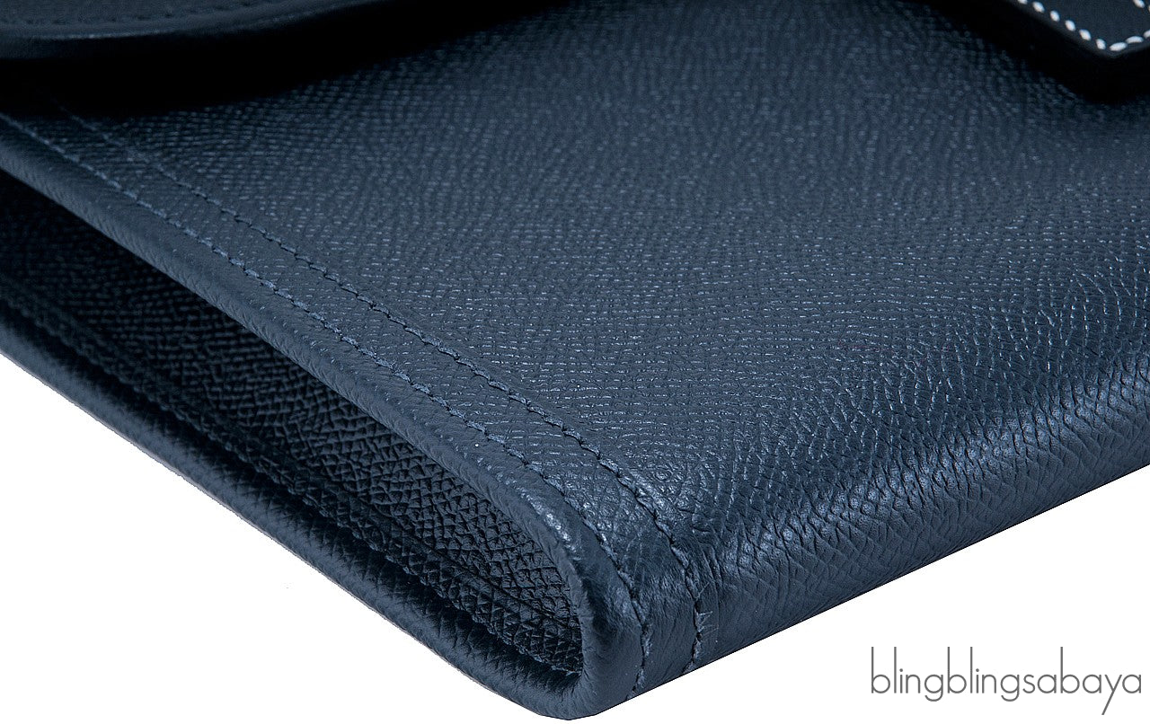 Jige Bleu Indigo Epsom Clutch