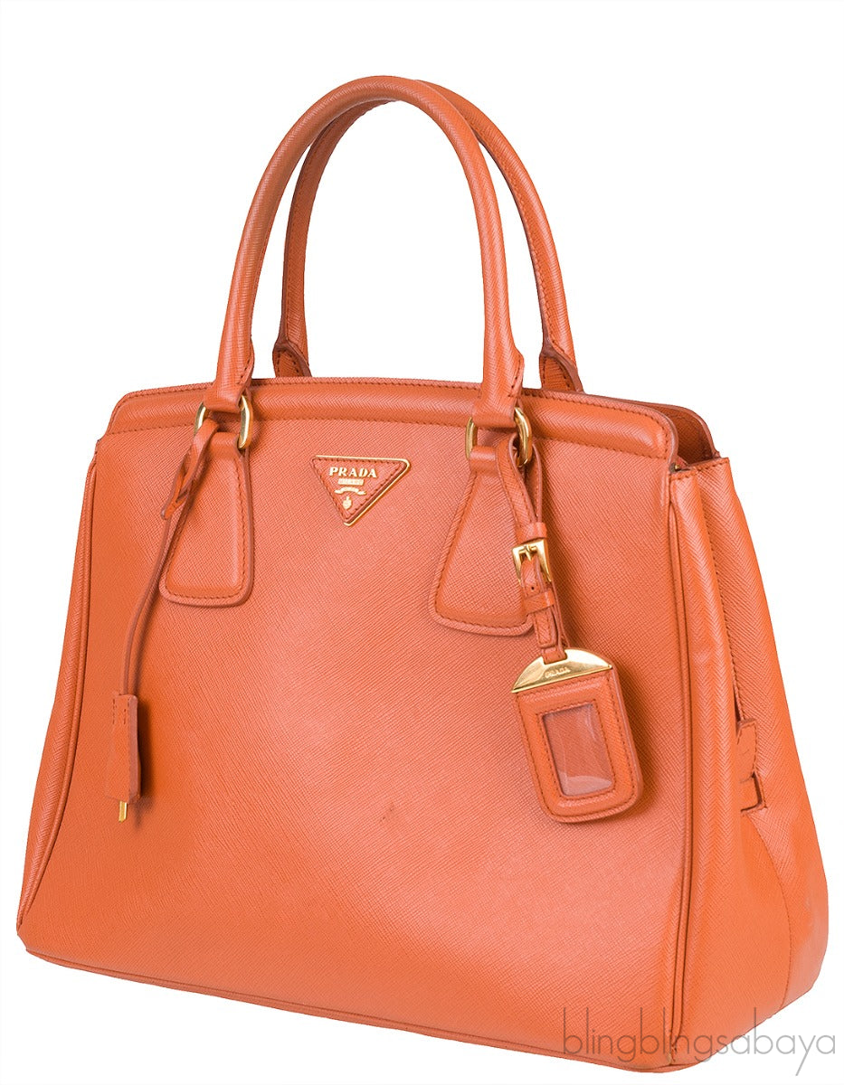 Papaya Parabole Saffiano Bag