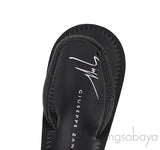 Black Crystal Embellished Vamp Slingback