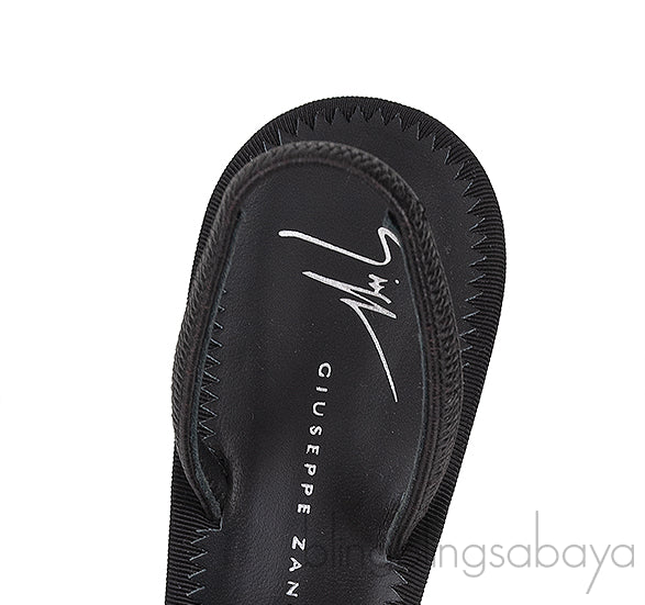 Giuseppe Zanotti Black Crystal Embellished Vamp Slingback