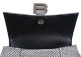 Hourglass XS Silver Rhinestone Suede Calfskin