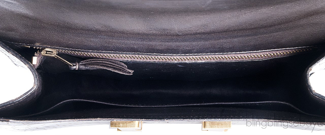 Constance Vintage Brown Crocodile
