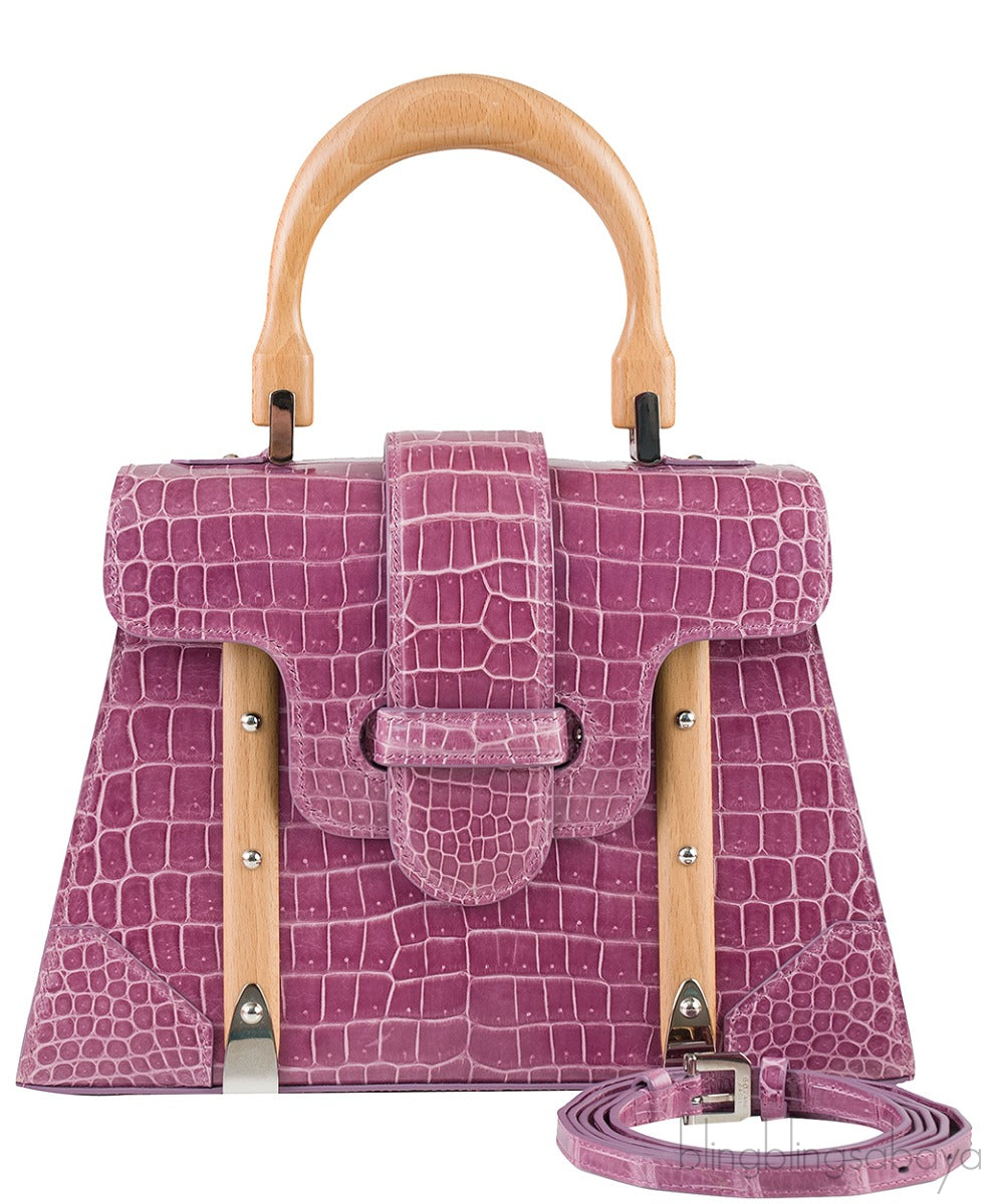 Saigon PM Purple Crocodile Bag