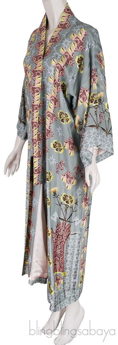 Flux Printed Light Green Kimono