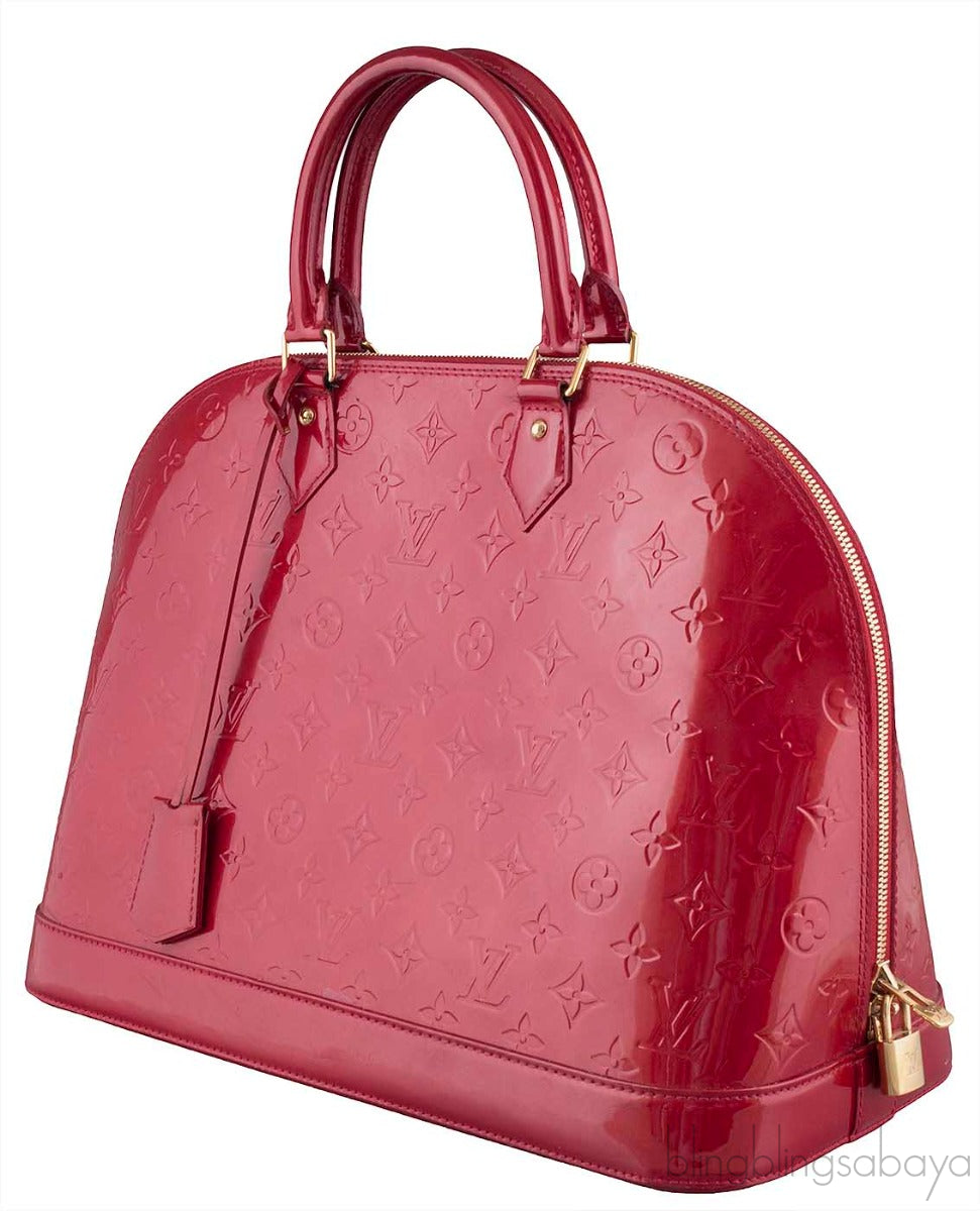 Alma Red Monogram Vernis Bag
